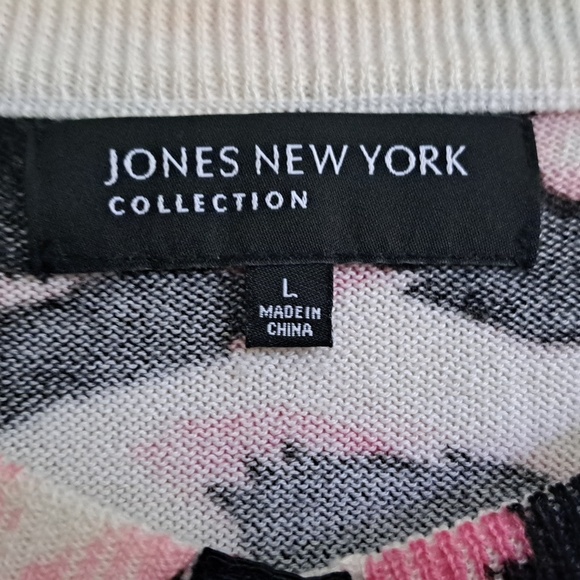 🗽Jones New York Leopard  Pink black & white Adorable Long sleeve cardigan - Picture 3 of 9